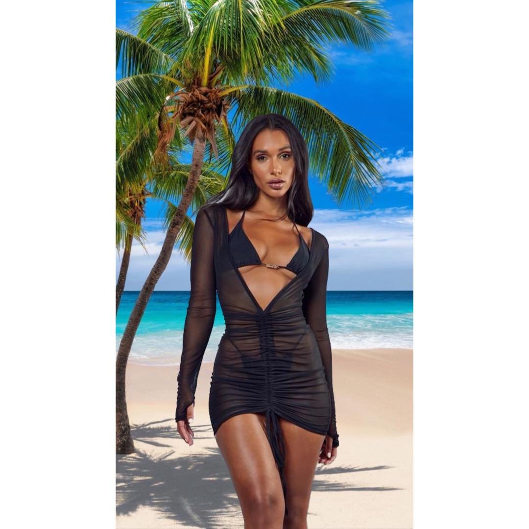 Vestido America Negro tul elastizado