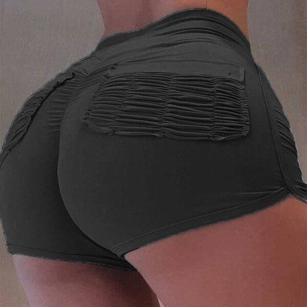 Short Pola con bolsillos y push up Negro