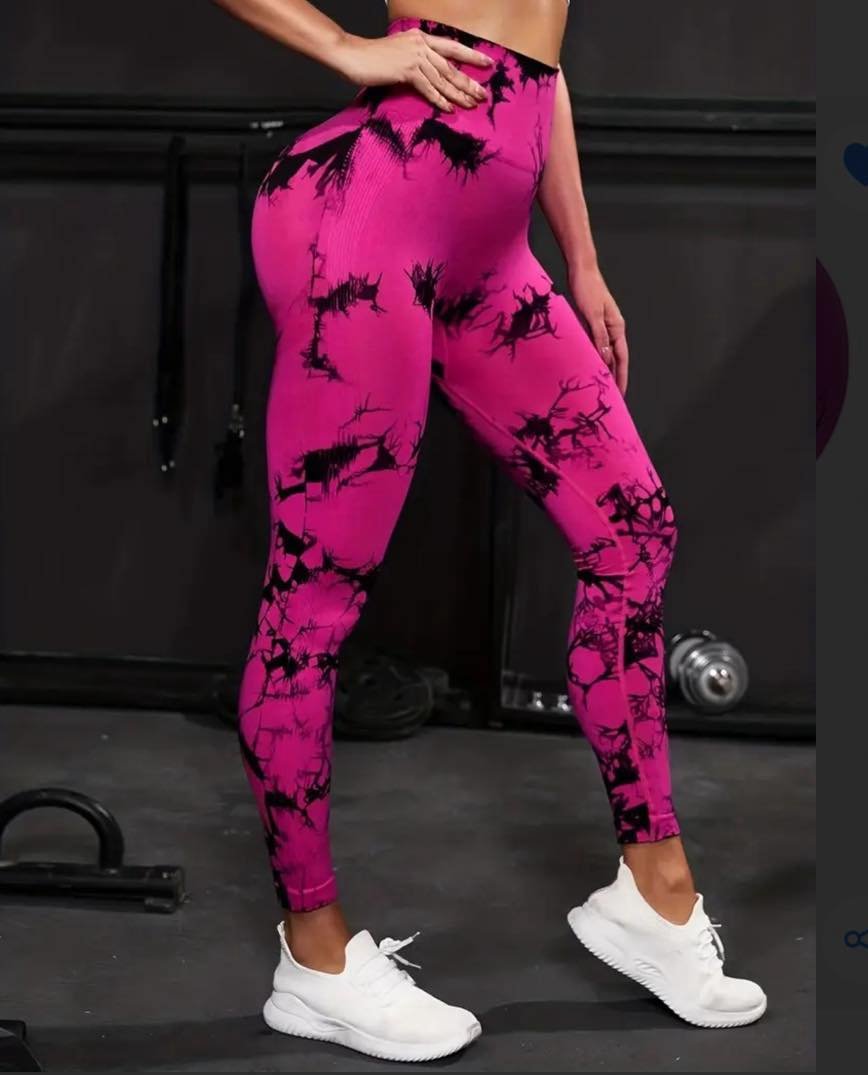 Calza  Farola Batik push up fucsia y negro