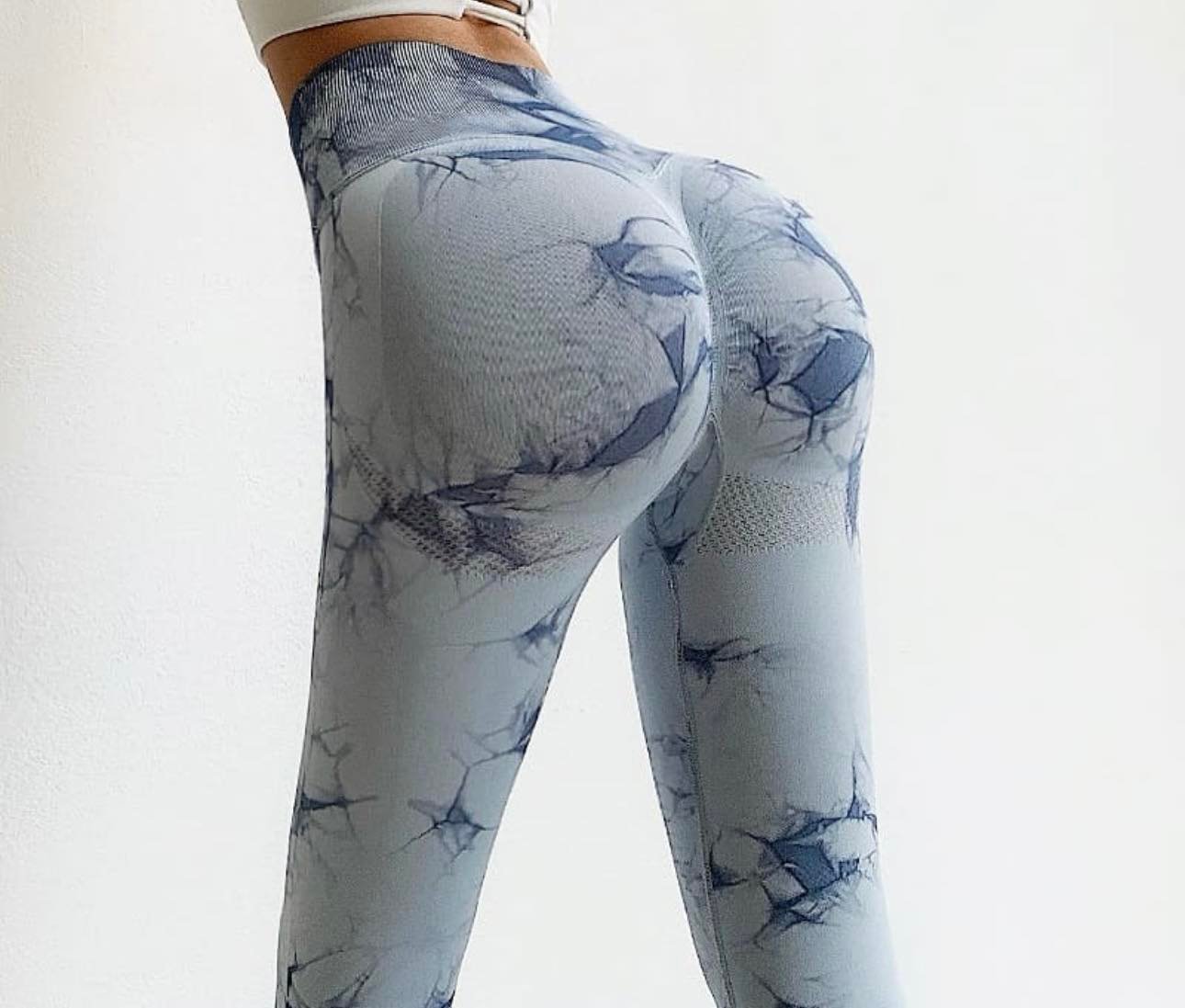 Calza  Farola Batik push up Celeste y Azul