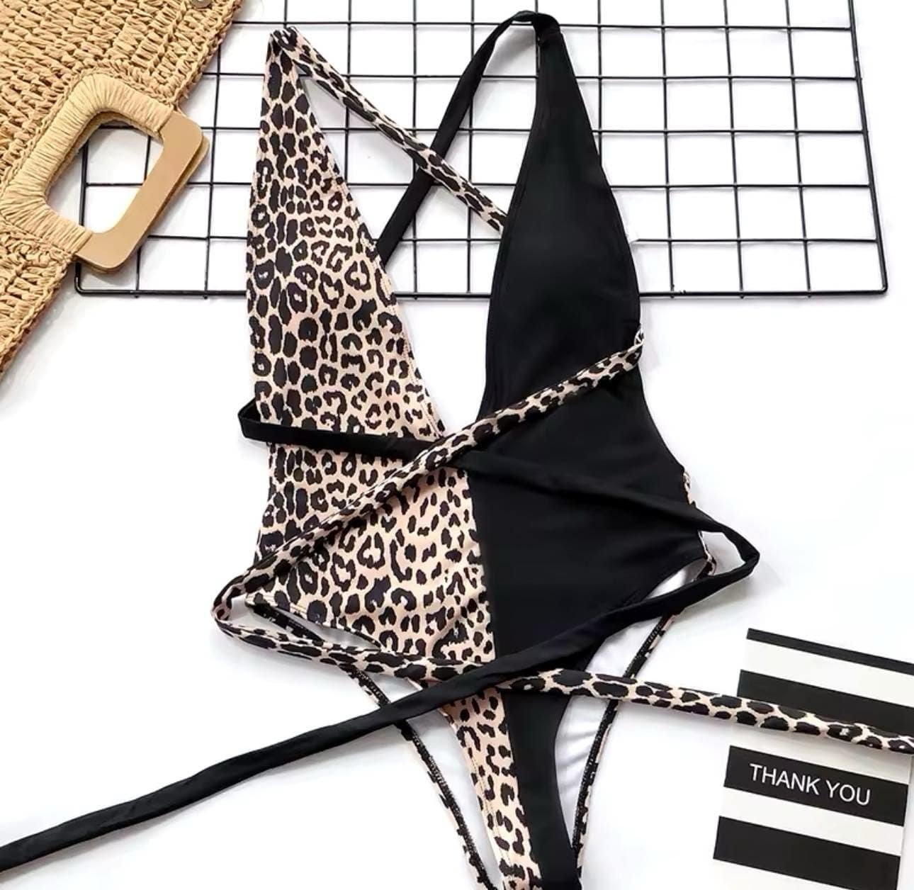 Enteriza Geor Animal print y Negra