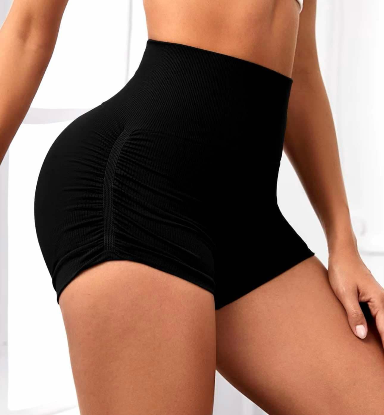 Short Lino negro  Frunce Lateral