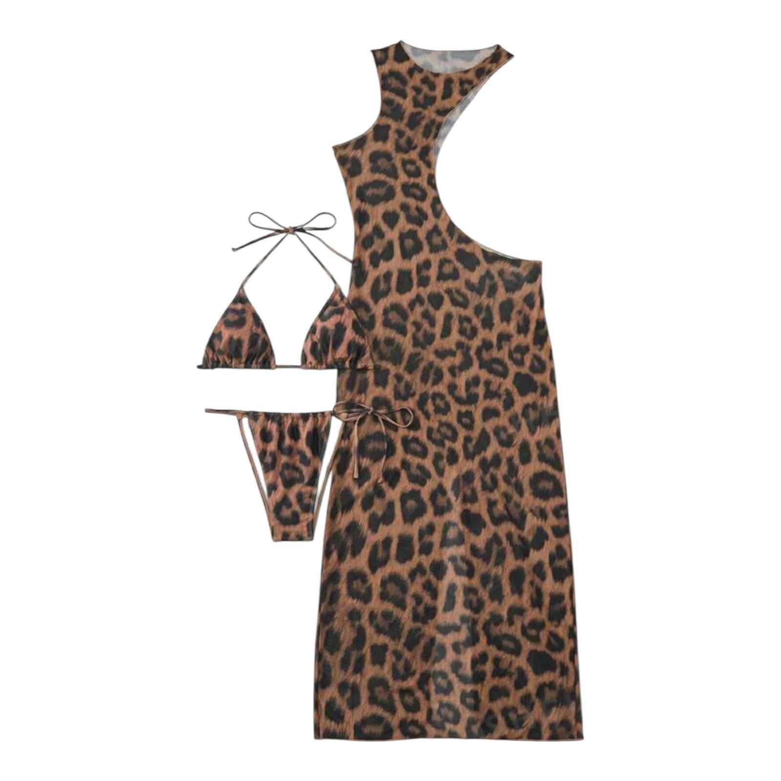 SET VESTIDO Y BIKINI ANIMAL PRINT