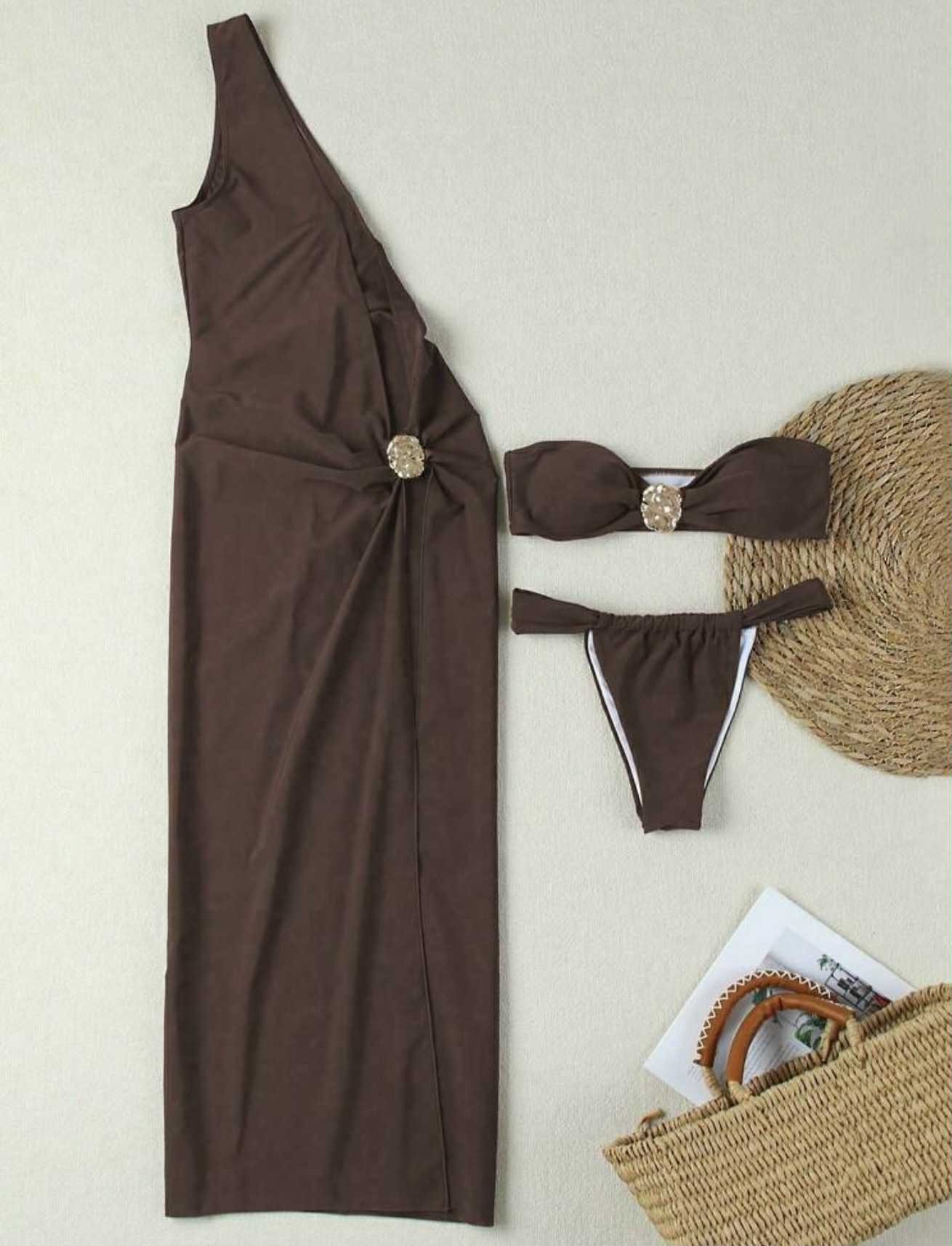 SET VESTIDO Y BIKINI LLORCA CHOCOLATE
