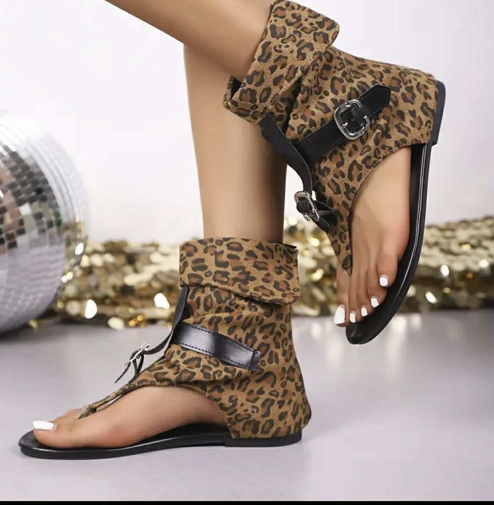 Botas Sandalias Leopardo