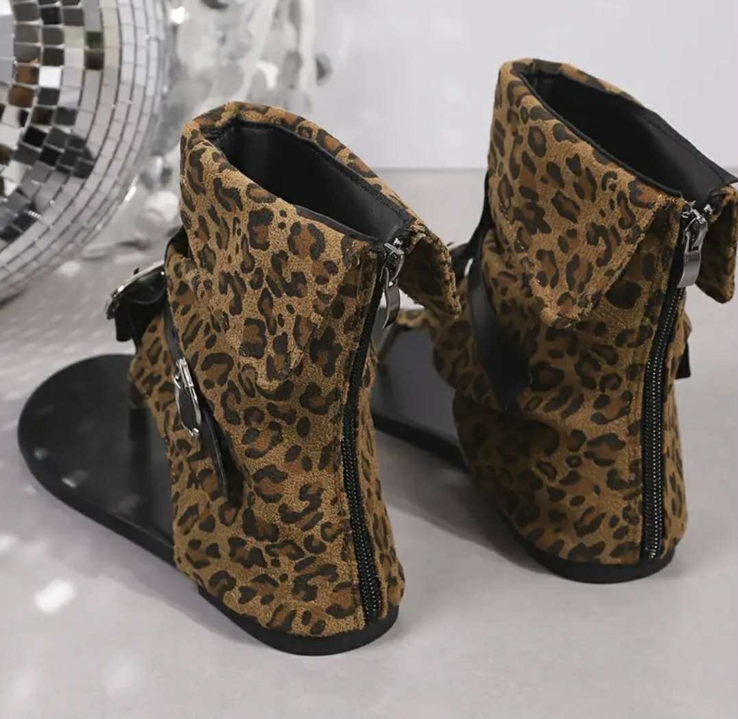 Botas Sandalias Leopardo