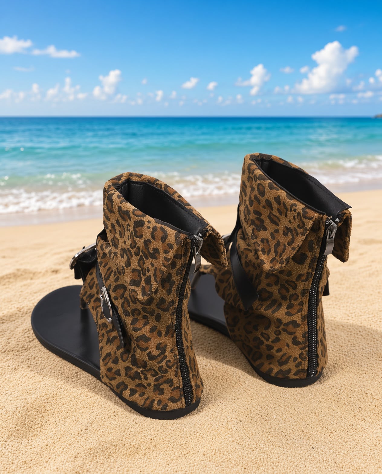 Botas Sandalias Leopardo